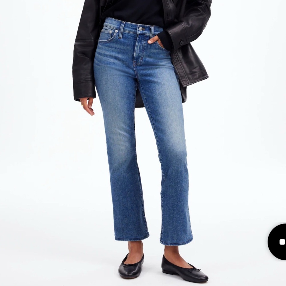Madewell Mid Rise Kick Out Crop Jeans Petite